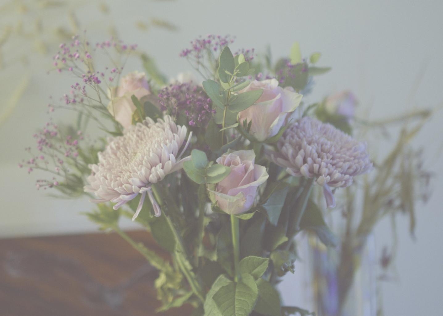 Preservation workshop showing dried flower arrangements