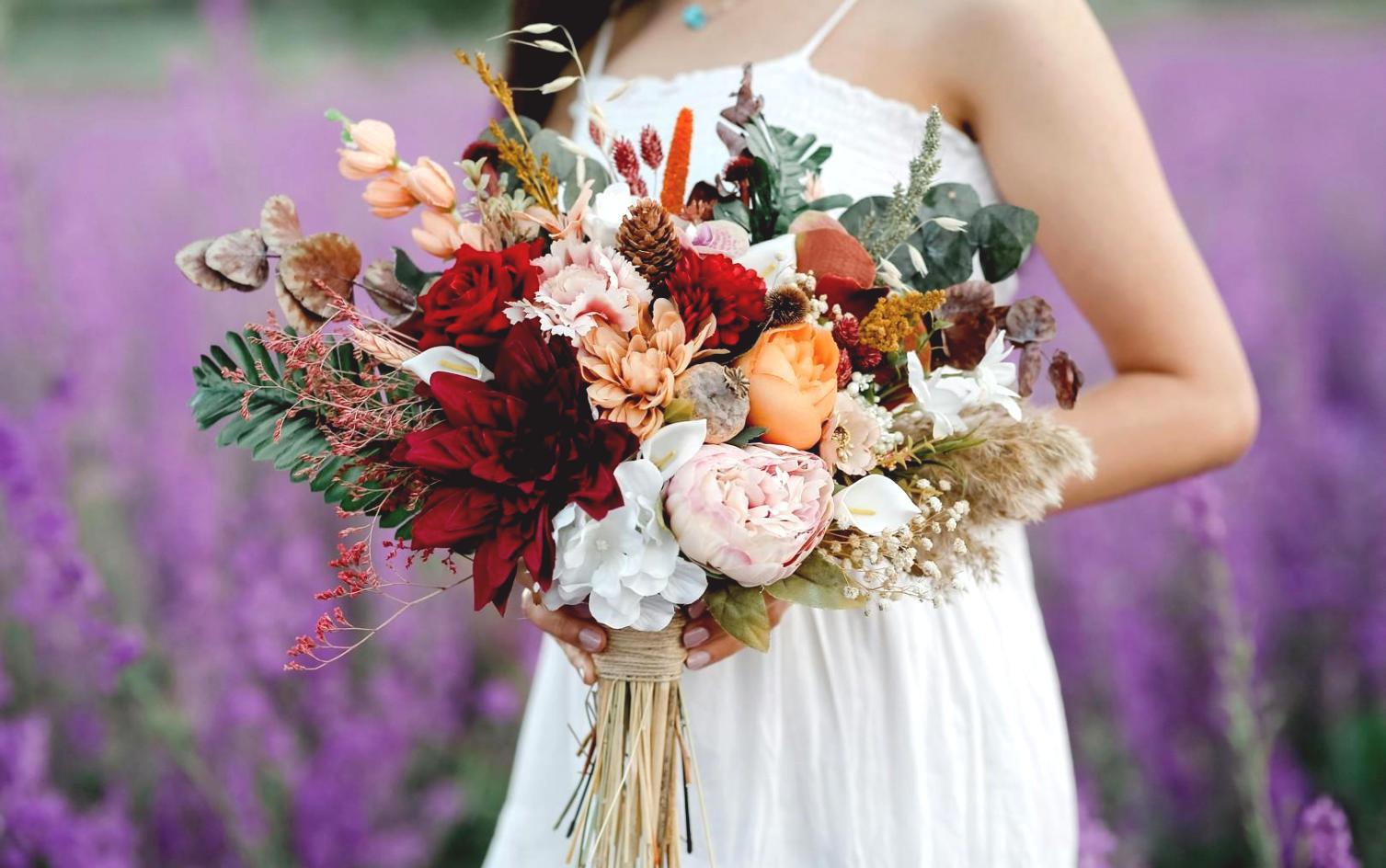 Fresh flower arrangement featuring seasonal blooms
